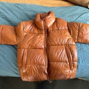 ABERCROMBIE & FITCH RELAXED HEAVYWEIGHT PUFFER JACKET ORANGE MENS SIZE MEDIUM